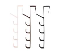 OFFIGAM Crochets de Porte Faciles à Installer 3 Pièces en Résine Abs Cinq Sections Polyvalents pour Serviettes et Vêtements, pour Chambre et Maison de Location