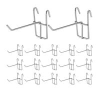 OFFIGAM Crochets Muraux en Fer 3,3 Mm pour Panneaux Perforés et Grilles, Lot de 25 Pièces Argentés, Compatibles Universels et Résistants pour Supermarchés et Magasins