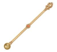 OFFIGAM Cuillère Cuillère à Ghee Perles Colorées Tibétaine en Laiton Sculpté Multifonction et Lampe à Beurre Bouddhiste Traditionnelle pour Offrandes Sacrées pour Cérémonie et Décoration