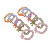 OFFIGAM Élastiques à Cheveux Maintien de Queue de Cheval 10 Pièces pour Filles, Accessoires Élastiques en Polyester et Caoutchouc Adaptés pour Usage Quotidien et Occasions Spéciales