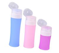 OFFIGAM Ensemble de Flacons Cosmétiques en Silicagel pour Femme, 3 Bouteilles Rechargeables Faciles à Transporter, Économise de L'espace, Voyage