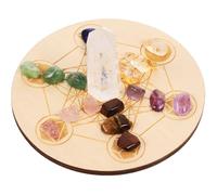OFFIGAM Ensemble de Pierres de Cristal Naturelles Colonnes pour Divination, Décor Maison en Bois, Ambiance Mystérieuse pour Autel et Accessoires de Divination