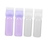OFFIGAM Flacon Applicateur Capillaire 4Pcs Peigne à Outil de Coloration en Plastique Gradué pour Salon et Maison Flacon de Coloration Uniforme
