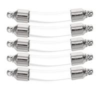 OFFIGAM Flacons Miniatures en Verre Clair 6Mm Lot de 5 Bouchons à Vis pour Colliers de Fiole et Présents de Mariage