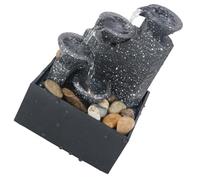 OFFIGAM Fontaine à Eau Artificielle Finition Soignée et Compacte en Abs Noir Décorative Simulation Cascade sans Batterie pour Intérieur Décoration de Bureau ou Maison