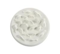 OFFIGAM Gamelle Bol Anti-glouton en Céramique Blanche pour Chat et Chien de Labyrinthe, Alimentation Lente Ludique et Facile à Nettoyer pour Repas Sains