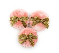 OFFIGAM Houppette à Poudre Pailletée Bébé 2 Pièces Peluche Ultra Douce Rose Taille Longue Bande Scintillante Soins Peau Corps