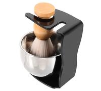 OFFIGAM Kit De Rasage Pour Hommes Blaireau Et Bol à Raser Ensemble Taille Standard Support En Acier Inoxydable Pour Entretien Barbe Et Rasage Quotidien