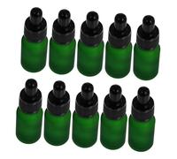 OFFIGAM Lot De 10 Bouteilles En Verre Mat 10 Ml Compte-gouttes Vert Pour Huiles Essentielles Distribution Précise Usage Cosmétique Et Aromathérapie