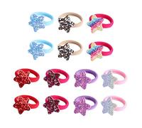 OFFIGAM Lot de 14 Élastiques à Cheveux Colorés Paillettes Accessoires Chignons et Queue de Cheval Élastiques Doux et Confortables pour Fêtes et Festivals