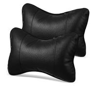 OFFIGAM Lot de 2 Coussins Cervicaux D’os Noir 27x18x9 Cm pour Voiture, Appui-tête Ergonomique, Confort et Soutien Cervical Toutes Saisons, Accessoire Auto pour Conducteurs