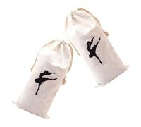 OFFIGAM Lot de 2 Paquets à Chaussures Pointe en Tissu Léger avec Cordon de Serrage, Paquets de Rangement Respirants pour Danse Classique, pour Cours de Danse ou Voyage
