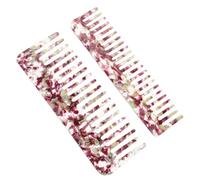 OFFIGAM Lot De 2 Peignes à Cheveux à Dents Larges Marbrés Violet Et Blanc, Petits Peignes Démêlants Pour Femmes, Adaptées Cheveux Bouclés Et Lisses, Usage Maison Et Voyage