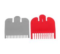 OFFIGAM Lot De 2 Sabots De Tondeuse Professionnels En Plastique, Gris Et Rouge, Petits Sabots De Tondeuse Pratiques, Protège-lames, Accessoires Multi-usages Pour Coupe De Cheveux à Domicile Salon