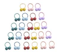 OFFIGAM Lot de 24 Élastiques Cheveux Pompons Multicolores Taille Garçon et Filles Doux et Élastiques pour Bébé Fille Coiffure Quotidienne et Festive Couleur Aléatoire