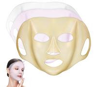 OFFIGAM Lot de 3 Masques en Silicone Réutilisables Blanc, Or et Rose, Taille, Couvre-masque Facial Hydratant pour Femmes, Usage Salon de Beauté et Soins du Visage à Domicile