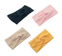 OFFIGAM Lot De 4 Bandeaux Noués En Coton 100% Tissé, Taille Unique, Bandeaux De Yoga Pour Femmes, Multi-couleurs Pour Sport Et Accessoires Cheveux