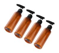 OFFIGAM Lot de 4 Flacons de Lotion Rechargeables 100ml Pompe Noire en Pet et Pp, Faciles à Utiliser et Transporter pour Voyage et Activités en Plein Air