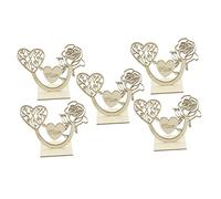 OFFIGAM Lot De 5 Décorations De Table pour La Fête des Mères Décoration De Maison De Campagne Plaque en Forme De Cœur Décoration De Fête des Mères pour Maman Faux pour