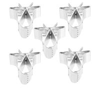 OFFIGAM Lot de 5 Pinces en Cuivre Argentées pour Oiseaux Petits et Perroquets, Accessoire Robuste pour Cage Forte Force de Morsure, Outil Pratique pour Nourrir