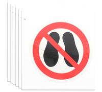 OFFIGAM Lot de 6 Autocollants Adhésifs Ronds pour Interdiction de Marcher, Panneaux de Sécurité Solide Adaptés aux Espaces Publics et Zones Piétonnes