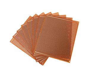 OFFIGAM Lot De 8 Cartes D’essai PCB 15x18 Cm en Bakélite, Carte De Circuit Imprimé Simple Face, Prototypage Électronique DIY pour Expériences Et Alimentations De Circuits Électrique