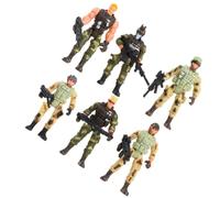 OFFIGAM Modèles de Soldats Militaires 6 Pièces en Plastique Vert, Jouets | Figurine D'action, Jouets Militaires pour Garçon et Filles, Ensemble de Jeu, Statues de Soldats de Bureau Style Aléatoire