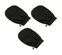 OFFIGAM Moufles Exfoliants Noirs en Rayonne 3pcs pour Bain Corps Exfoliant Éliminateur de Peaux Mortes et Lutte Kératose Pilaire Adultes
