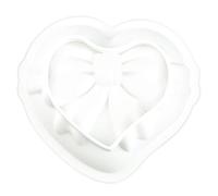 OFFIGAM Moule en Silicone Blanc pour Gâteau en Forme de Cœur et Nœud, Multi-fonctionnel, sans Odeur, pour Pâtisserie Maison et Fabrication de Bonbons