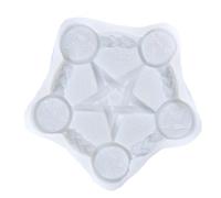 OFFIGAM Moule en Silicone Pentagramme pour Bougie Soi-même, Flexible et Lumineux, Supportant Cinq Bougies pour Rituels Divinatoires