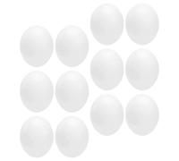 OFFIGAM Pack de 12 œufs décoratifs Solides en Plastique Blanc pour Finches et Pigeons, Outils de Ponte pour