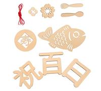 OFFIGAM Panneaux en Bois Commémoratifs 100 Jours Bébé Accessoires Photo Bébé Taille Compacte Bois Naturel Cérémonie et Séance Photo -né Présent Souvenir Famille