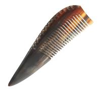 OFFIGAM Peigne à Cheveux En Corne De Yak Naturel Épaissi Contour Floral Massage Cuir Chevelu Femme Portable Soins Capillaires Usage Quotidien