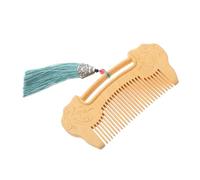 OFFIGAM Peigne Bois De Hêtre Poli Main Avec Gravure De Verrou Ruyi Peigne à Dents Fines Pour Cheveux Et Barbe Artisanal Pour Soins Capillaires