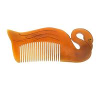 OFFIGAM Peigne en Corne de Bœuf Anti-statique à Double Surface Sculpté en Forme de Colombe, Outil Coiffant Portable Maison Voyages, Design Créatif et Finition Soignée