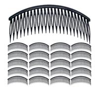 OFFIGAM Peigne Latéral en Plastique Noir 12 CM 24 Dents Serrées Lot de 48 Pièces pour Cheveux Épais Chignon Banane Mariage et Coiffure Quotidienne