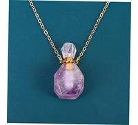 OFFIGAM Pendentif Bouteille de Parfum Fluorite Naturelle Mini Flacon Suspendu avec Bouchon Étanche Accessoire Bijoux Voyage pour Huiles Essentielles et Décoration Festive pour Femmes