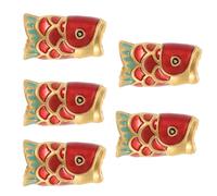 OFFIGAM Perles à Gros Trou Bracelets Modernes et Élégants en Alliage Rouge Forme Poisson 5pcs Bracelet Perles D'espacement Confortables pour Adaptées aux
