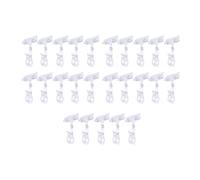 OFFIGAM Pince D'étagère Transparente en Plastique pour Fixation sur Crémaillère 25pcs Double Tête Clip Cristal Polyvalent pour Boutique et Magasin