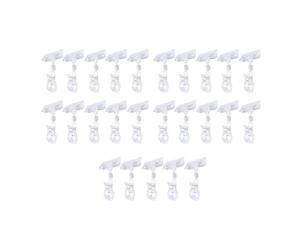 OFFIGAM Pince D'étagère Transparente en Plastique pour Fixation sur Crémaillère 25pcs Double Tête Clip Cristal Polyvalent pour Boutique et Magasin