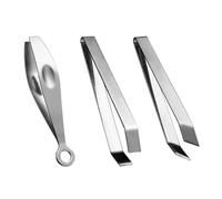 OFFIGAM Pinces à Épiler et Préparation Rapide de Volailles Lot de 3 Cuisine en Acier Inoxydable Prise Ferme Couleur Argenté Poulet et Porc