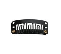 OFFIGAM Pinces à Postiche Noires en Métal et Silicone à 6 Dents Lot de 20 Fixation Solide et Confortable pour Extensions de Cheveux pour Perruques et Mèches