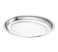 OFFIGAM Plat Ovale en Acier Inoxydable 30 CM - Plateau Multifonction pour Cuisson Vapeur Service de Poisson Fruits et Desserts - Assiette Résistante à la Corrosion Facile à Nettoyer