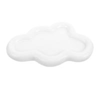 OFFIGAM Plateau à Bijoux en Résine Blanc de Nuage Porte-Bagues Décoratif Multifonction pour Rangement de Bijoux et Petits Objets pour Maison Bureau et Décoration de Table