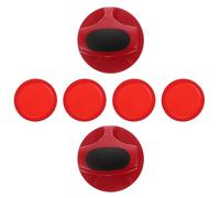 OFFIGAM Poussoirs de Hockey en Plastique Rouge Palets de 94mm, Ensemble de Remplacement Facile à Glisser pour Jeu d'air Hockey, 1 Set pour Tables de Loisirs
