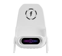 OFFIGAM Support de Téléphone Portable Magnétique Blanc Chargeur sans Fil 15w, Design Minimaliste en Abs, Forme Tabouret Compact, pour Bureau ou Maison