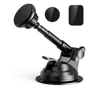 OFFIGAM Support de Téléphone Voiture Magnétique à Ventouse Bras Télescopique en Alliage D'aluminium et Plastique, Fixation Solide sur Pare-Brise ou Console Centrale