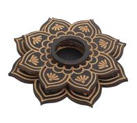 OFFIGAM Support Décoratif en Bois Base Stable et Antiretournement pour Boule de Noir pour Collection D'art et Table de Tarot