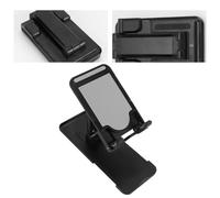 OFFIGAM Support Pliable pour Téléphone Portable Paresseux, Réglable et Compact, en Pc, Abs et Alliage D’Aluminium, Couleur Noir, Compatible, Support de Bureau Portable pour Vidéo