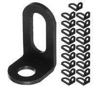 OFFIGAM Supports Métalliques en Fer Forme L Angle Droit Lot de 20 Renforcement Robuste Noir pour Étagères et Tiroirs pour Projets de Menuiserie